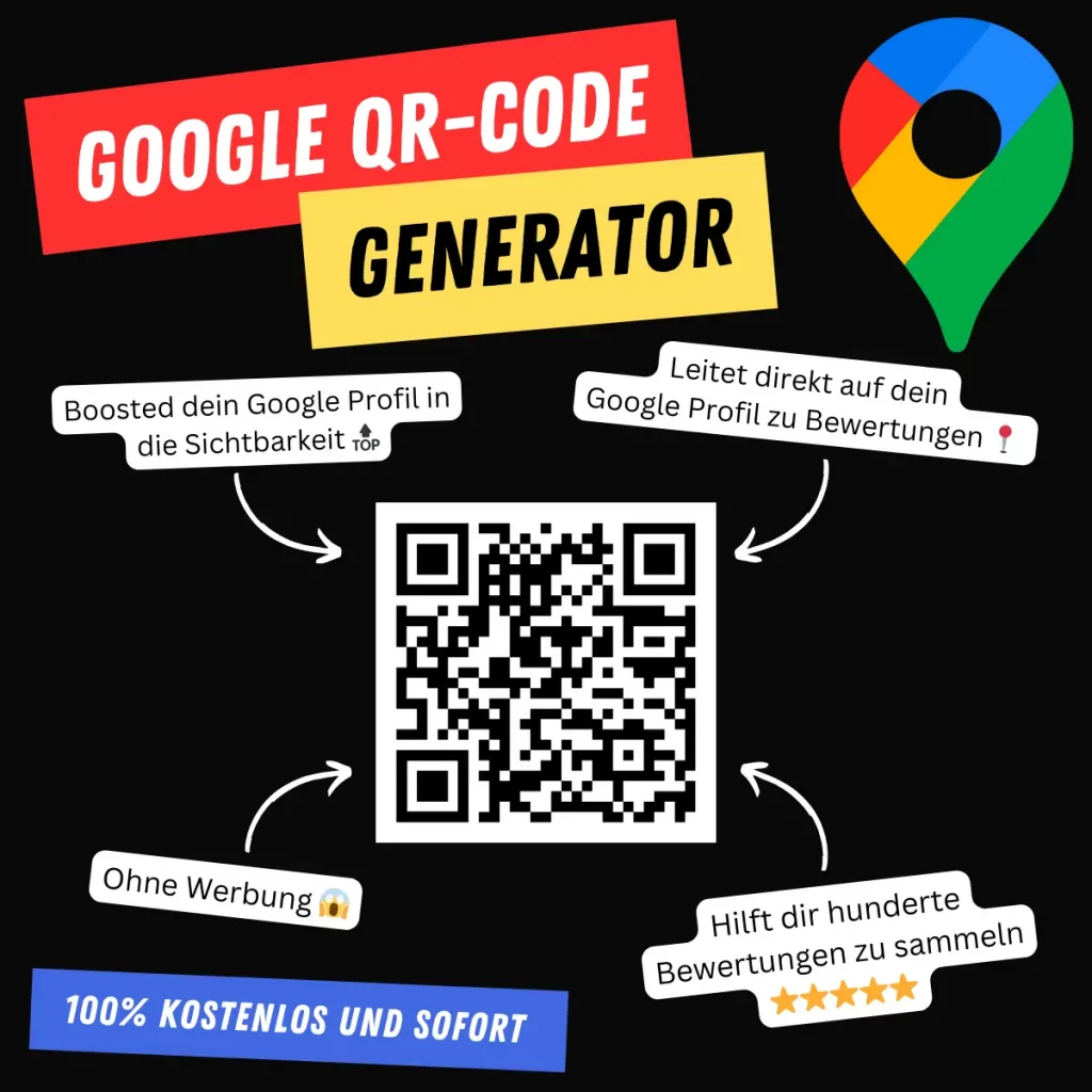 Eine Werbeanzeige mit dem Spruch "Google QR-Code Generator" drauf.